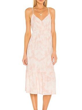 Rails Delilah Pink Tie-Dye Midi Sundress with Ruffle Hem
